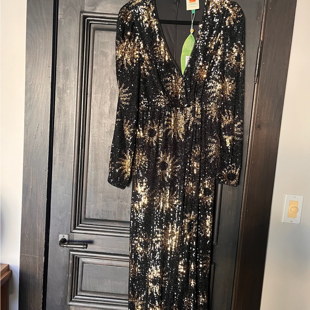 Black and Gold Sequin jumpsuit